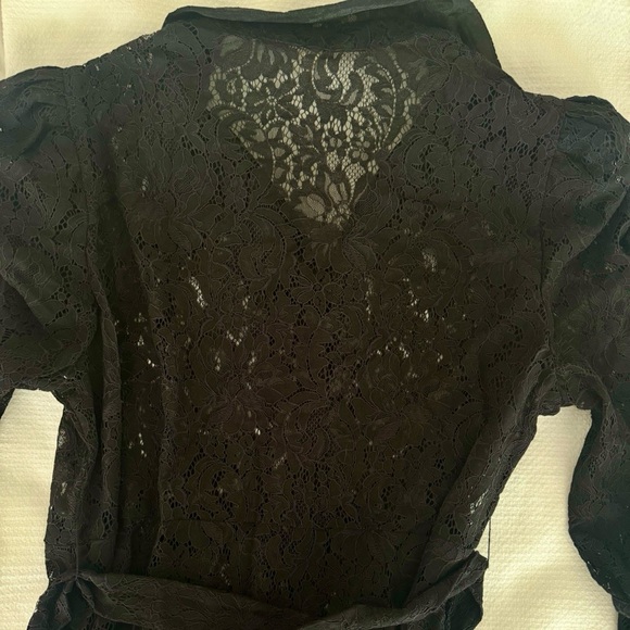 L'AGENCE Kaiya 3/4 Sleeve Black Lace Dress - Size X-Large - Picture 10 of 12